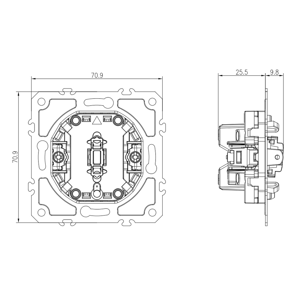 Механизм кнопки звонка 1-но клавишный, 1н.о. 10A 250В~, серия DA