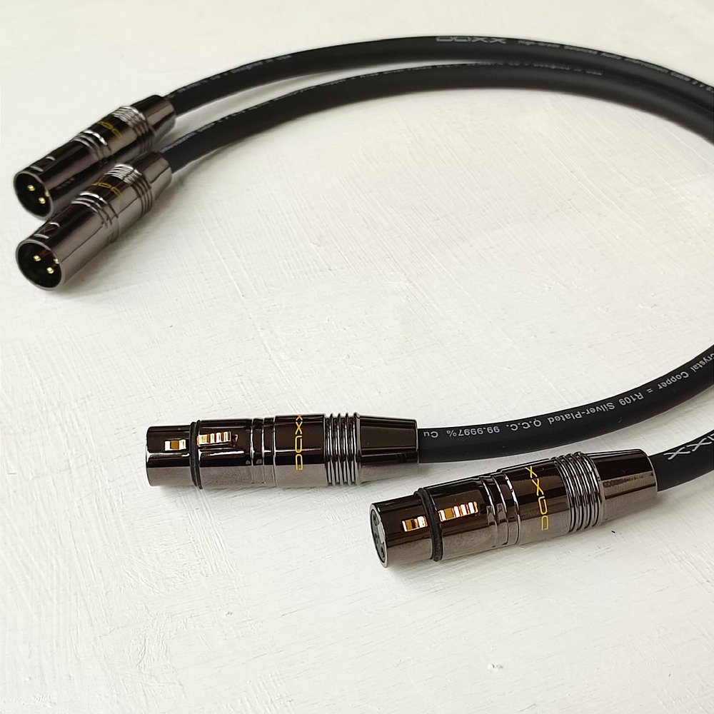 DAXX R390 Балансный 2XLR-2XLR кабель (папа-мама) из посеребренной монокристаллической меди. High Grade D=9mm (пара)