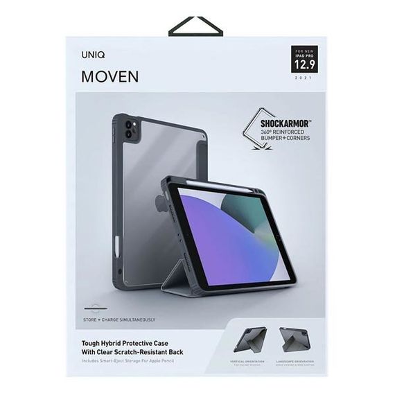 Чехол Uniq Moven для iPad Pro 12.9&quot; (2021), полиуретан, серый (NPDP12.9(2021)-MOVGRY)