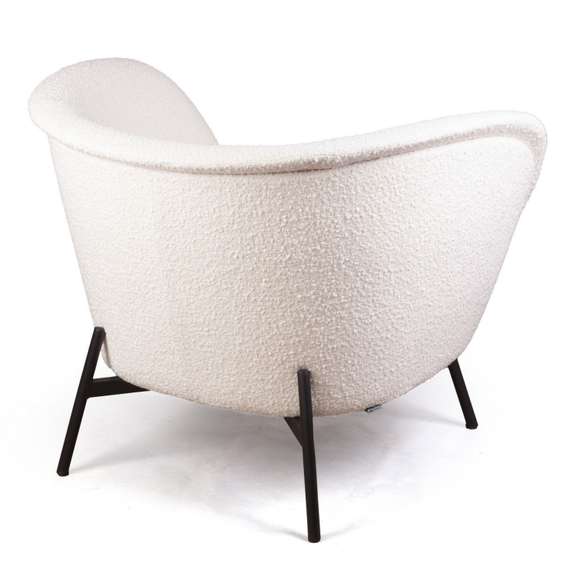 Лаунж-кресло Couture в обивке из белого букле | Купить в Hallberg.ru