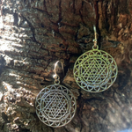 Серьги ШРИ ЯНТРА в мандале, серебро