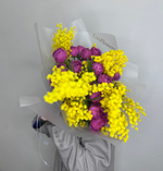 мимоза и пионовидные розы в казани