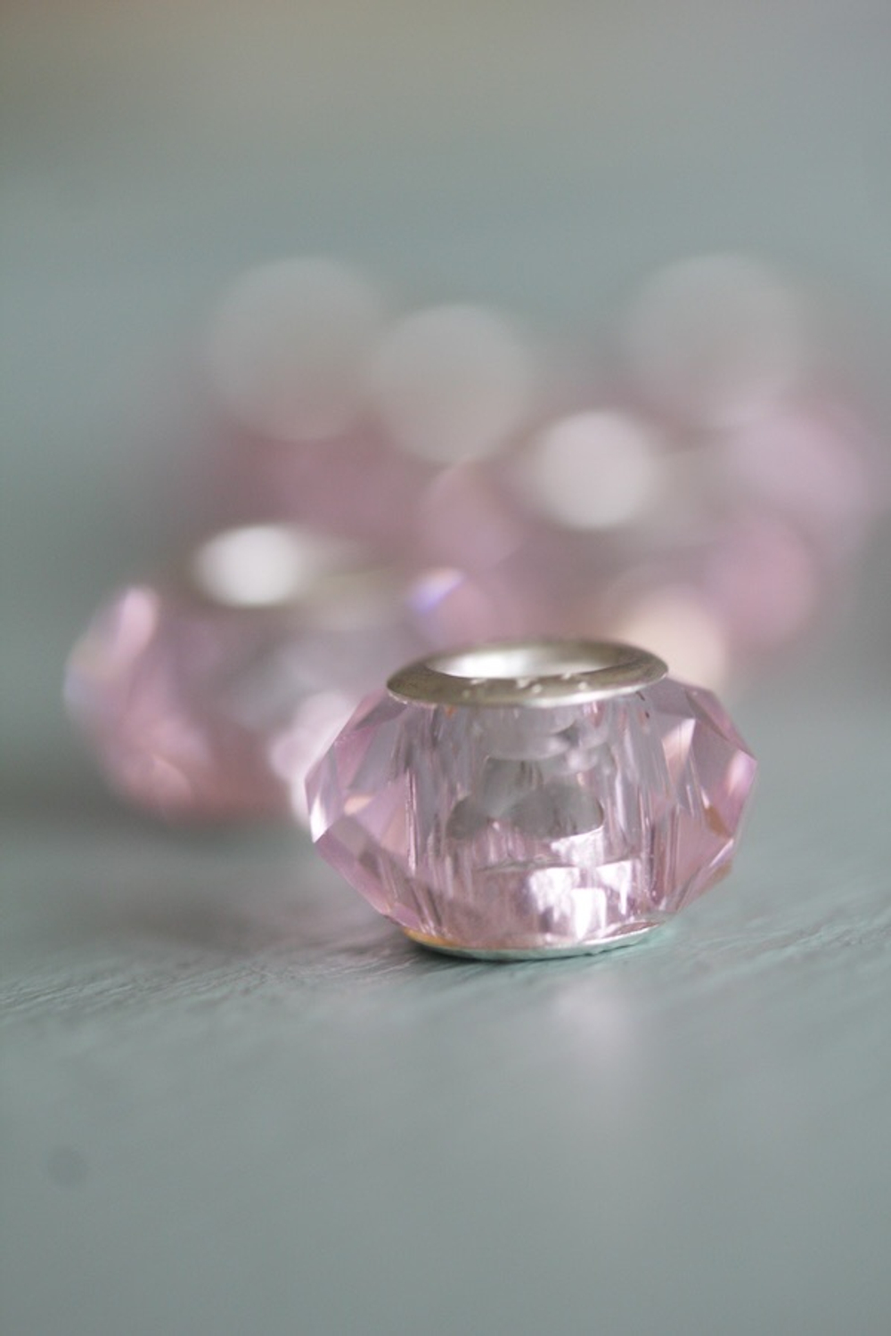 Бусина типа Пандора (Pandora) граненая розовая