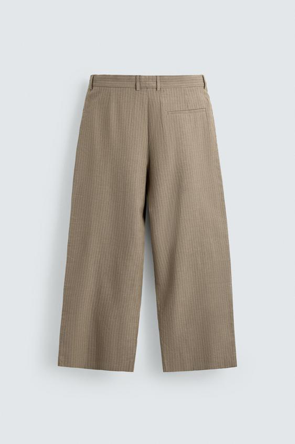 ZARA БРЮКИ RELAXED FIT ИЗО ЛЬНА И ХЛОПКА, РЫЖЕВАТО-КОРИЧНЕВЫЙ