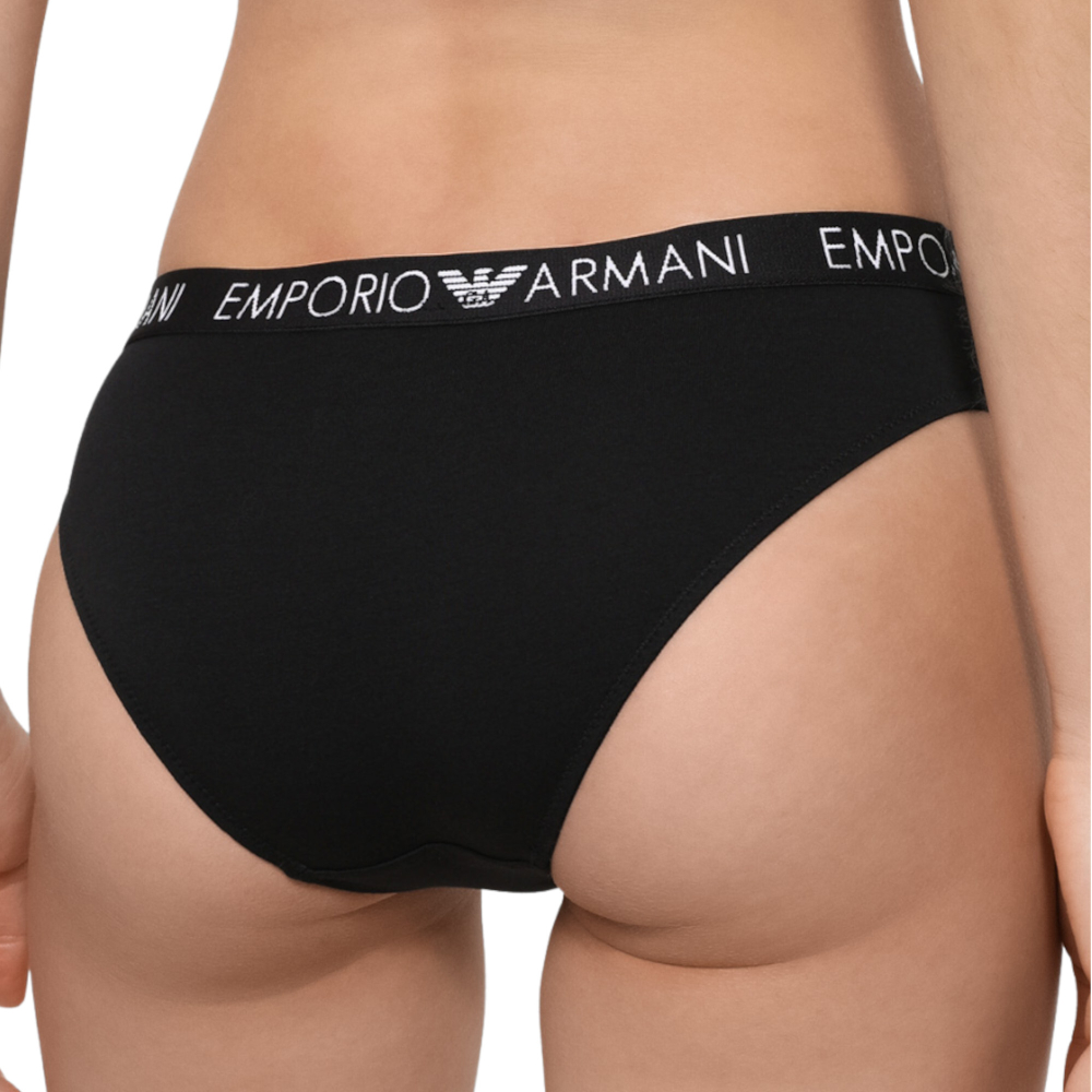 Женские трусы бразилиана набор из 2 штук (белый, черный) Emporio Armani 163337_СС318 00911