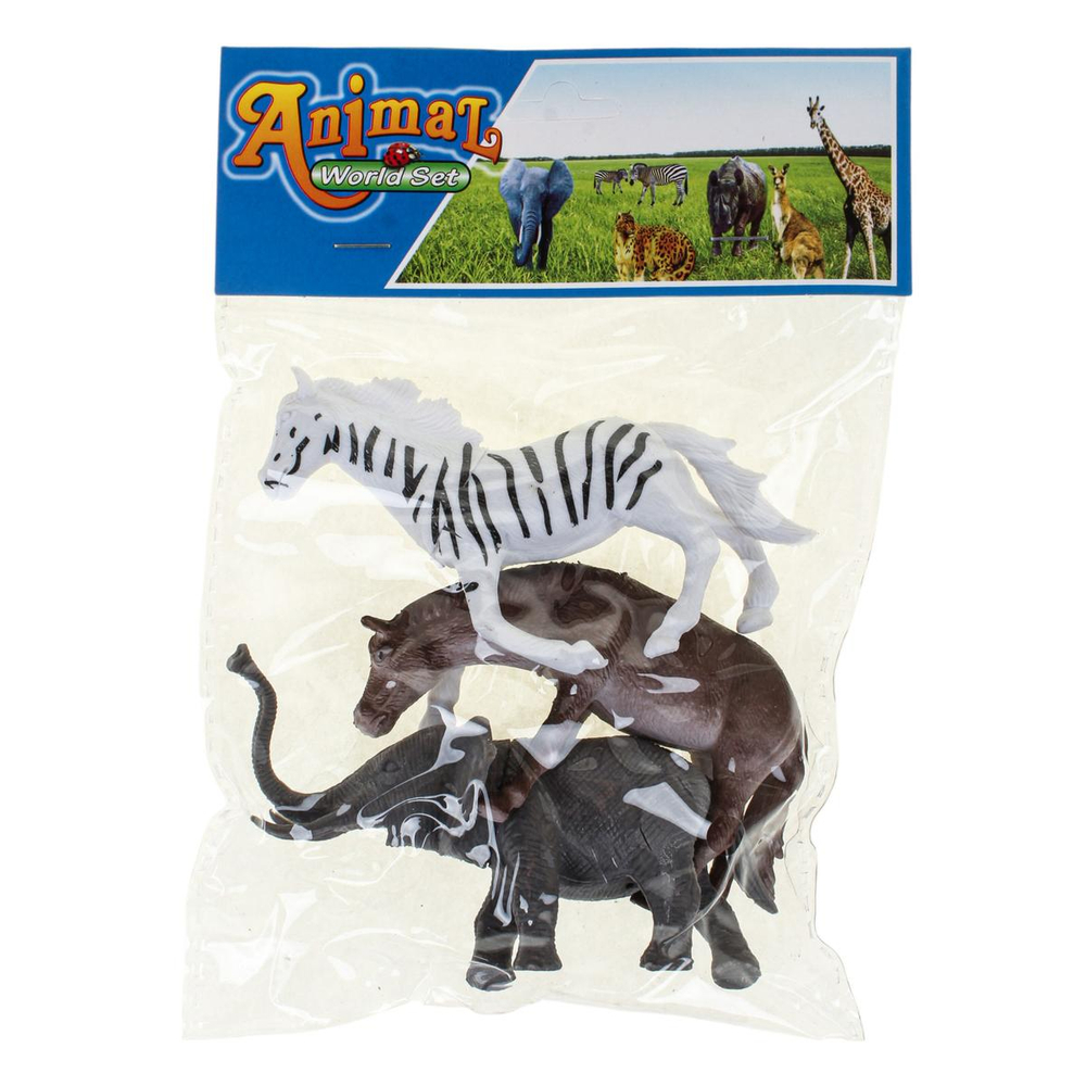 Набор диких животных 3шт, пакет DY618-1
