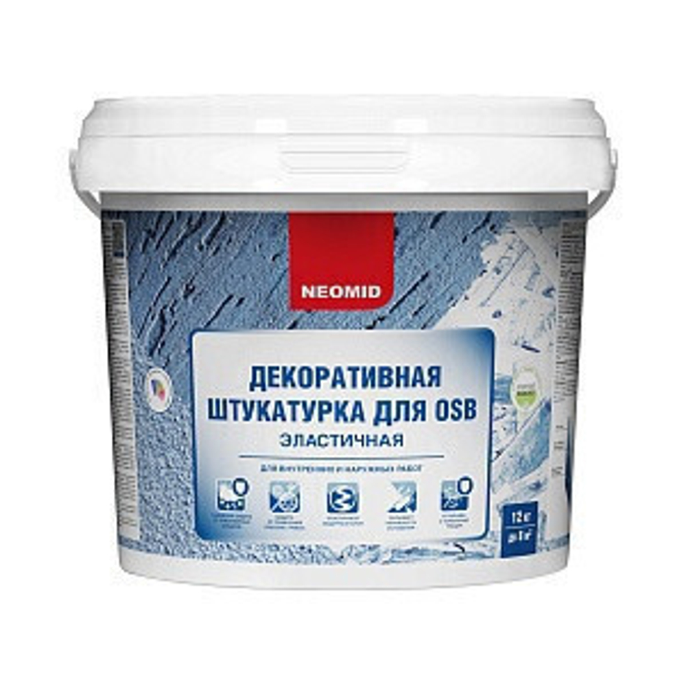 Штукатурка декоративная для плит Osb neomid, шуба, серо-лиловый, 16 кг