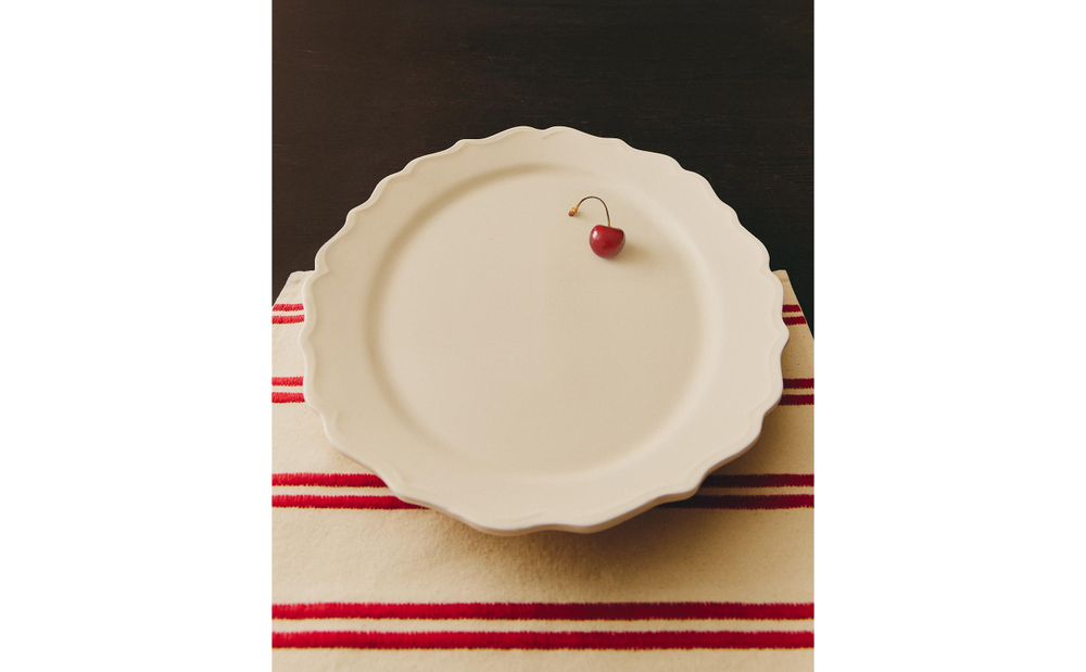 Zara Home блюдо сервировочное из фаянса, цвет бежевый, 40 см