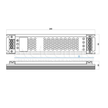 ИП 12V-100W, 240х53х22, IP20, алюм.,клеммы