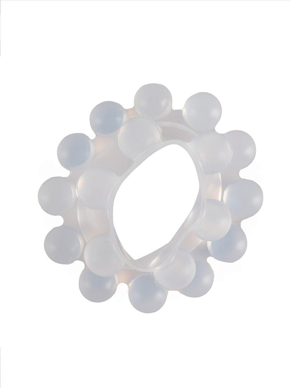 Эластичное эрекционное кольцо с двумя рядами шариков (Цвет: белый)