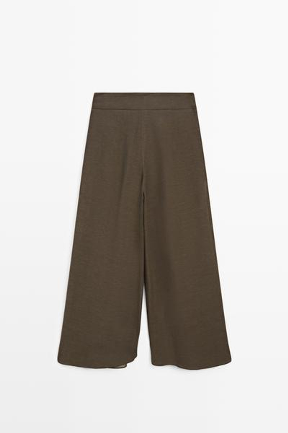 Massimo Dutti Полупрозрачные юбка-брюки из льняной смеси, коричневый