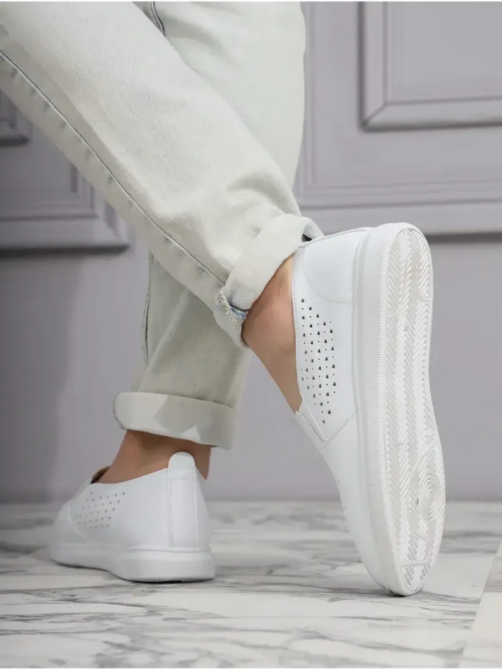 Мокасины летние с перфорацией