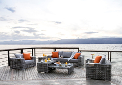 "Тито" лаунж-зона из искусственного ротанга, цвет серый