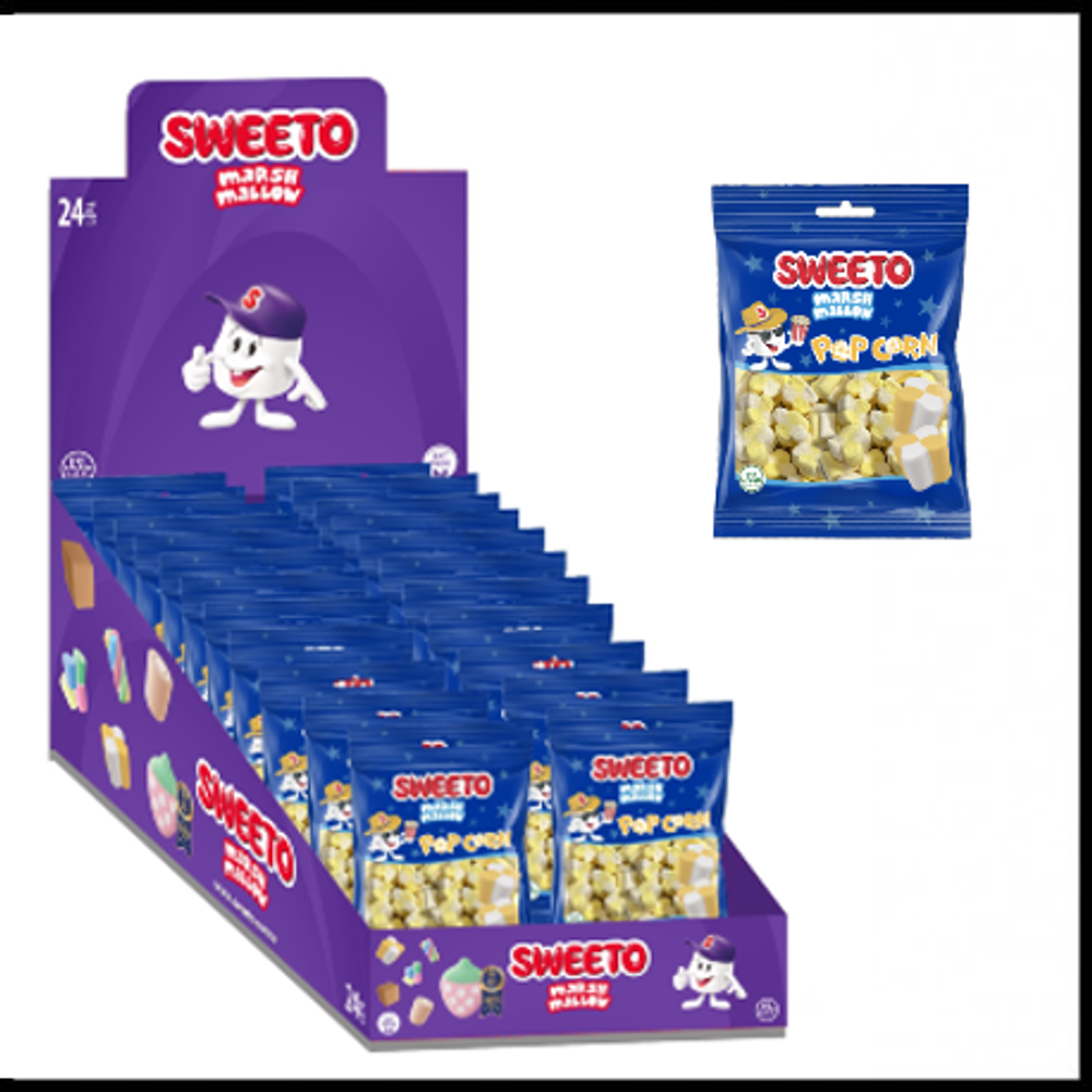 Маршмеллоу SWEETO Попкорн 20г*24шт (8бл)