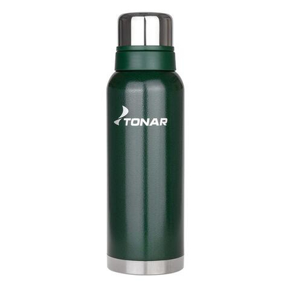 Термос Тонар 1200ML (HS.TM-058-G) с ситечком, 2 крышки-кружки (Зеленый)
