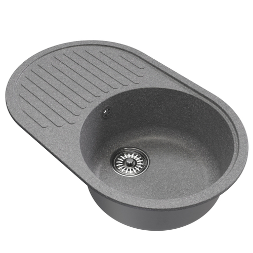 Мойка ML-GM16 КОМФОРТ овальная с крылом, графит (342), 730*460*180мм