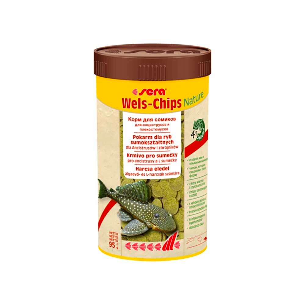 Sera Wels-chips Nature - корм для лорикариевых сомов (пластинки)