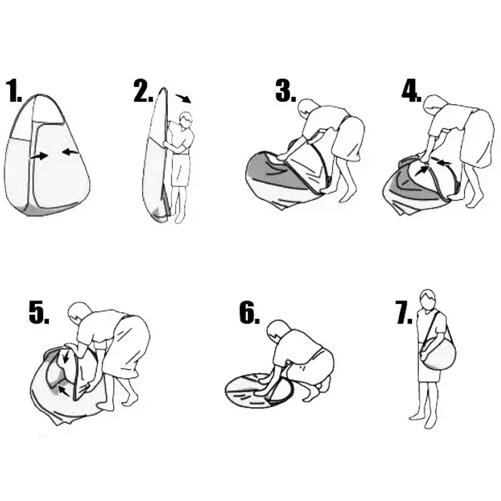 Палатка пляжная Туапсе 120*120*190 см, самораскладывающаяся, раздевалка/душ