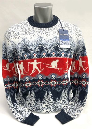 Pulltonic из шерсти и кашемира "Весёлые лыжники" Размер (44-52)