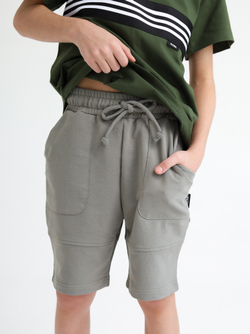 Бермуды трикотажные, олива