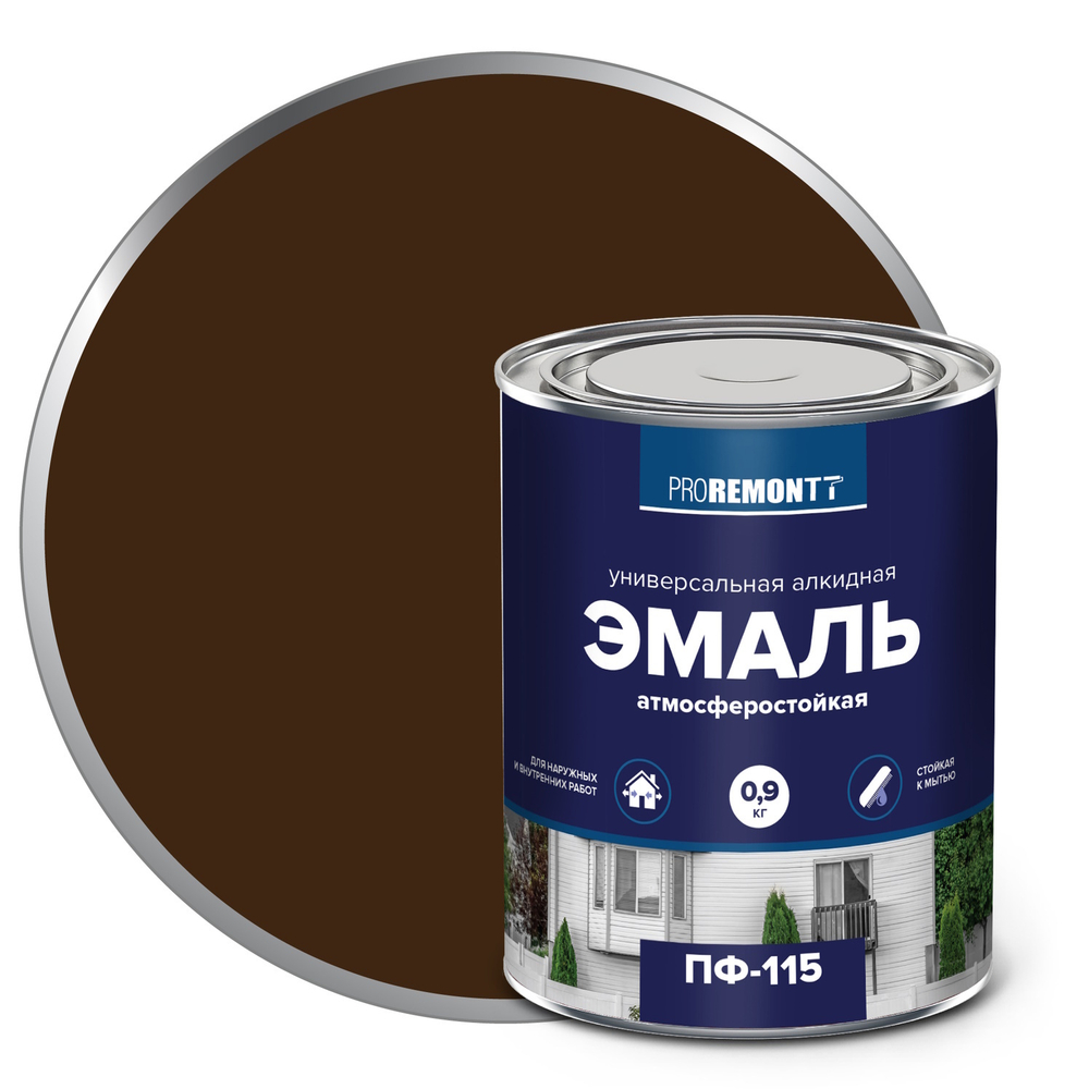 Эмаль ПФ-115 PROREMONTT коричневый 1,9 кг