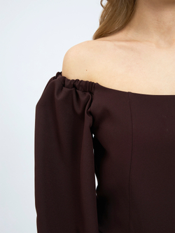 Платье праздничное ярусное с воланами для девочки коричневое