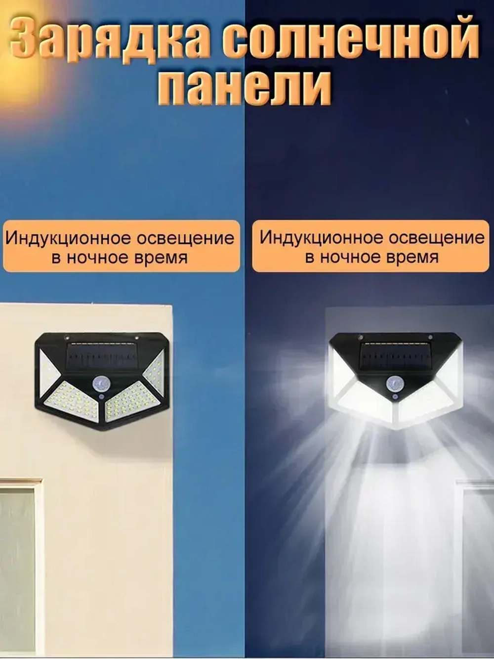 Светильник уличный с датчиком движения настенный беспроводной проектор для дома, дачи,Прожектор, 100 LED