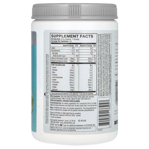 XTEND, EAA, лимон и лайм, 336 г (11,9 унции)