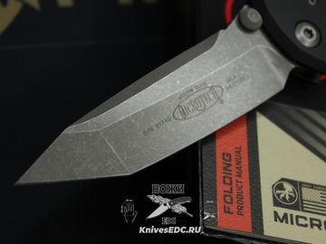 Нож Microtech Socom Elite 161A-10AP Tanto Edge Apocalyptic - черная алюминиевая рукоять, сталь M390