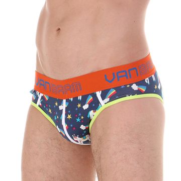 Трусы мужские джоки синие с принтом Van Baam 45140