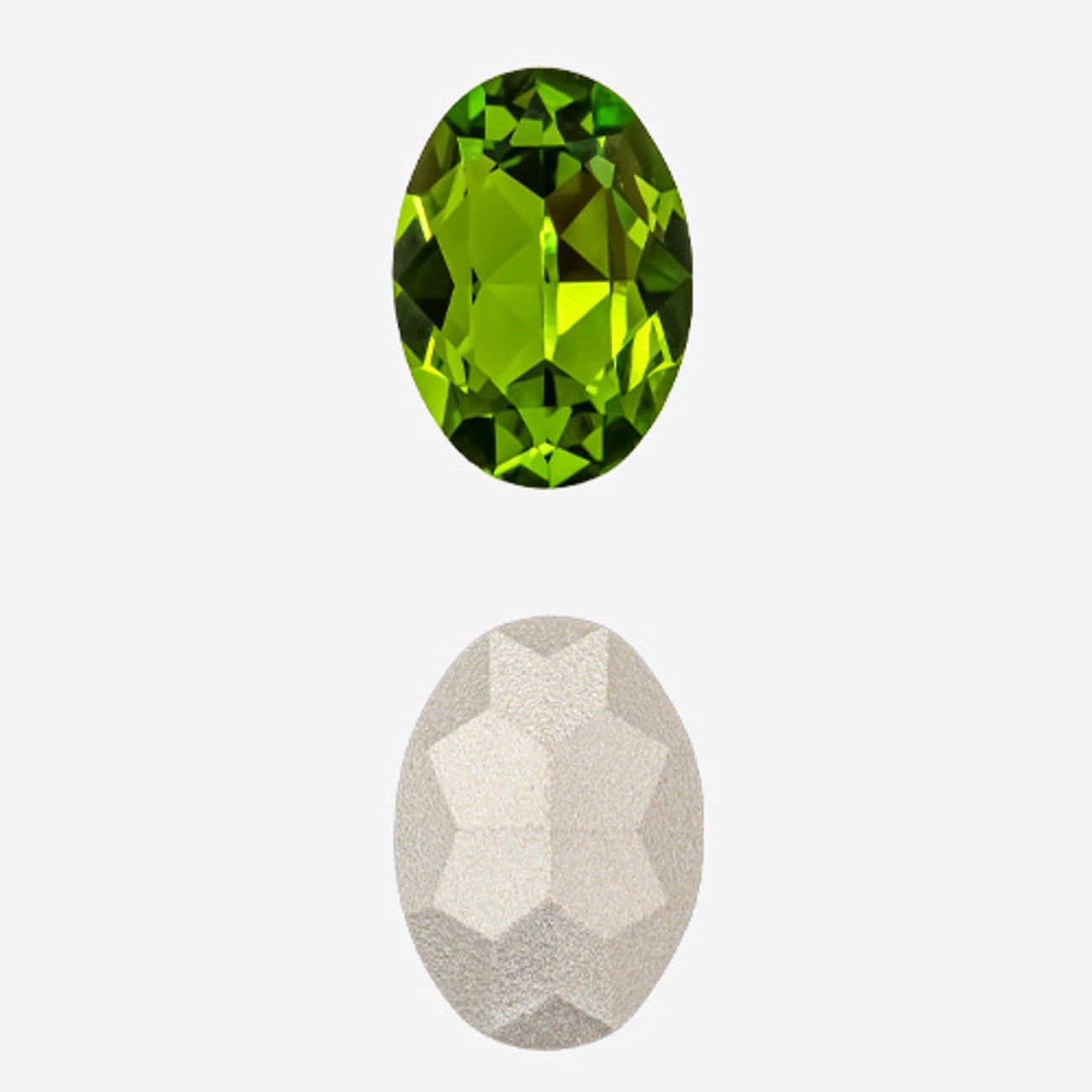 Кристалл Овал (Oval Fancy Stone), оттенок "Оливин"/"Olivine", 14*10мм