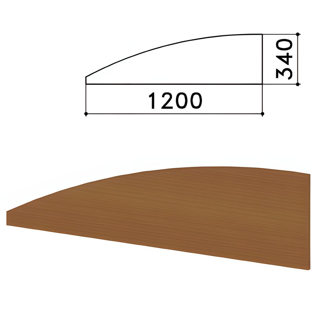 Экран-перегородка "Монолит", 1200х16х340 мм, цвет орех гварнери (КОМПЛЕКТ)