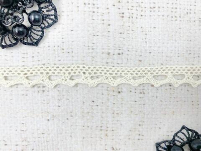 Кружево хлопковое/Тесьма вязаная, ш. 1 см, св.бежевый