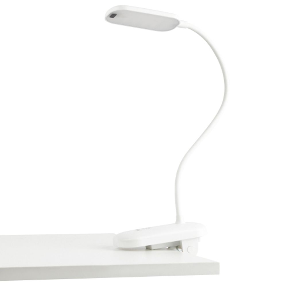 Настольный светильник ЭРА NLED-525-6W-W светодиодный аккумуляторный на прищепке белый