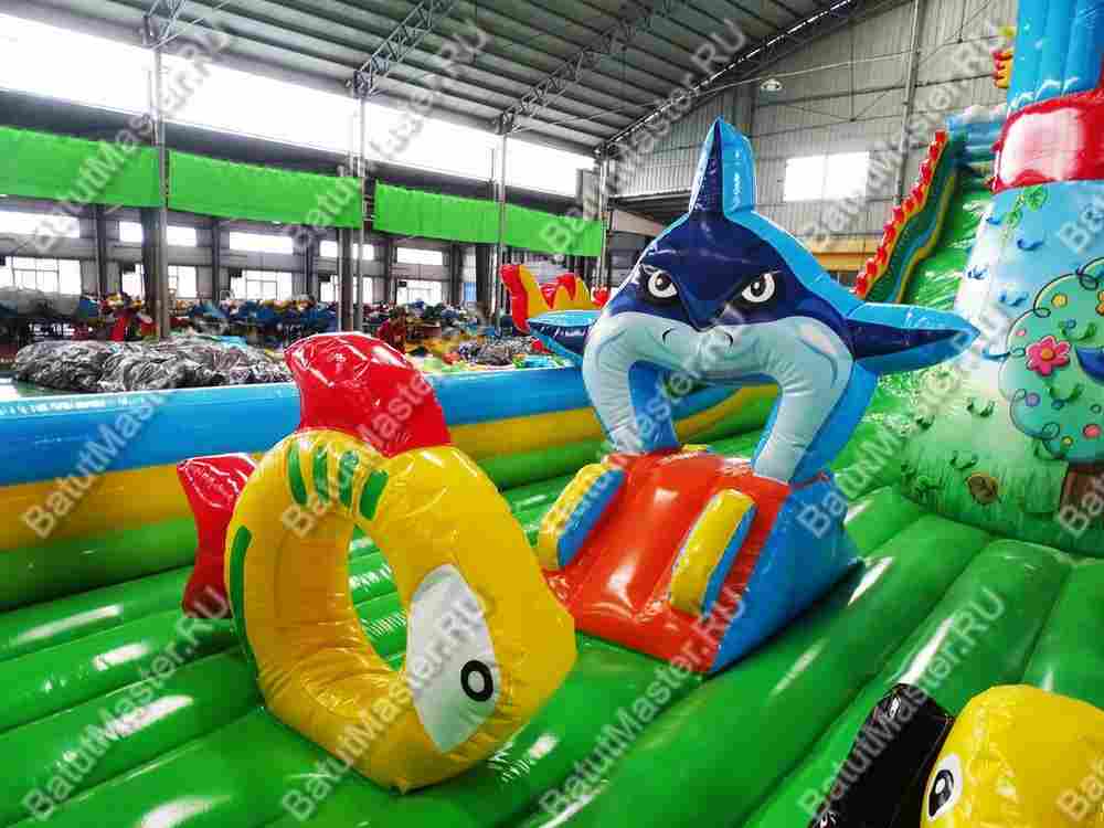 Коммерческий надувной батут "Затерянный остров 2" 20*10*7 м