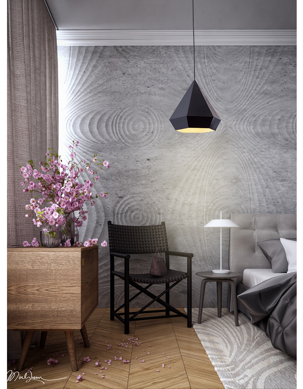 Pendant design lamp  Diamond by NEO/CRAFT (Silver)