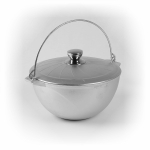 Казан походный литой алюминиевый с крышкой и подвесной ручкой от 4 до 10л