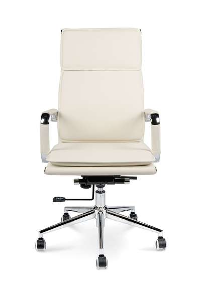 Кресло офисное Норден / Харман / (ivory) хром / слоновая кость экокожа
