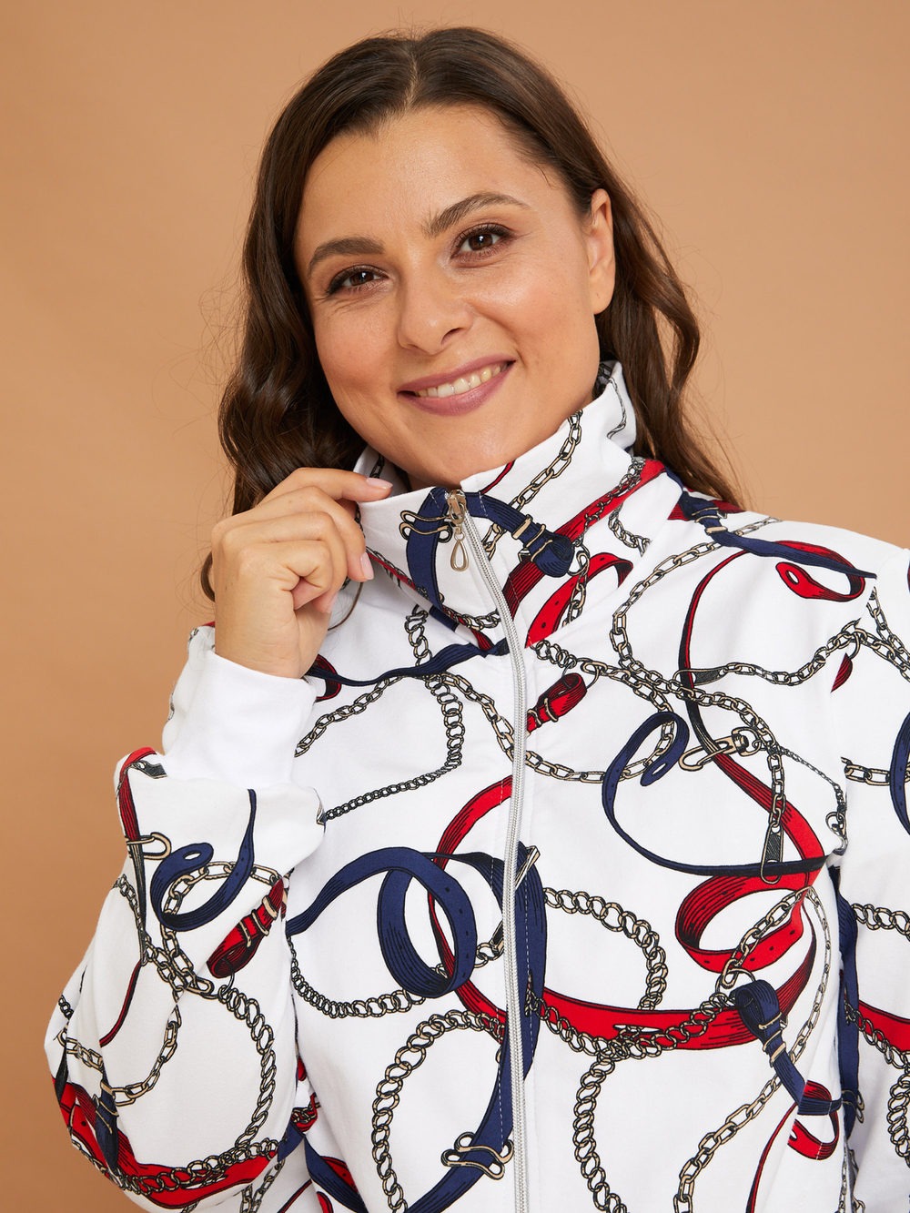 Толстовка К-184/белый-цепи