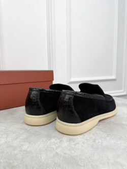 Лоферы Loro Piana Summer Walk со вставками кожи крокодила