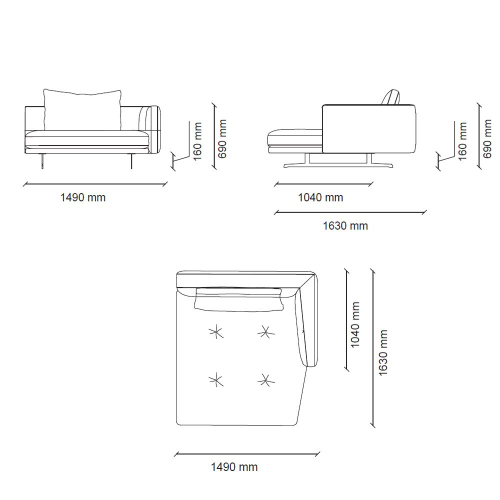 Лаунж широкий левый ENZA HOME DAKAR EH72418