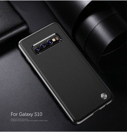 Чехол для Samsung Galaxy S 10 цвет Black (черный), серия Bevel от Caseport
