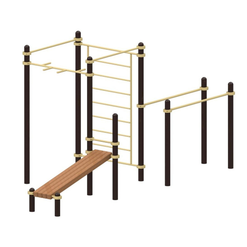 Спортивный комплекс №84, шведская стенка, брусья, турник, скамья, 5000*2300*2700 мм., D=89 мм.