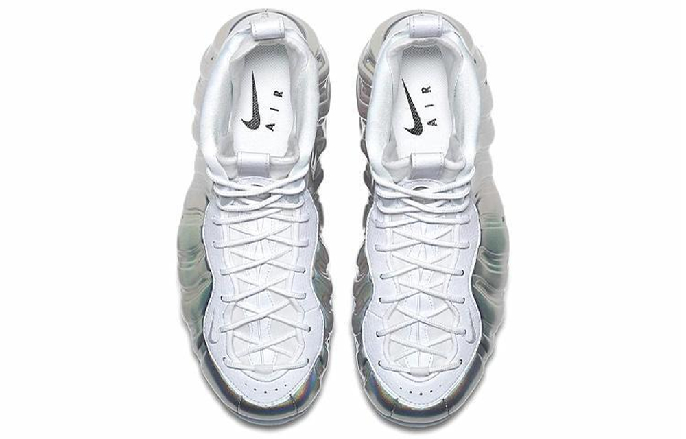 Кроссовки Nike Foamposite One Chrome White (Женская размерная сетка)