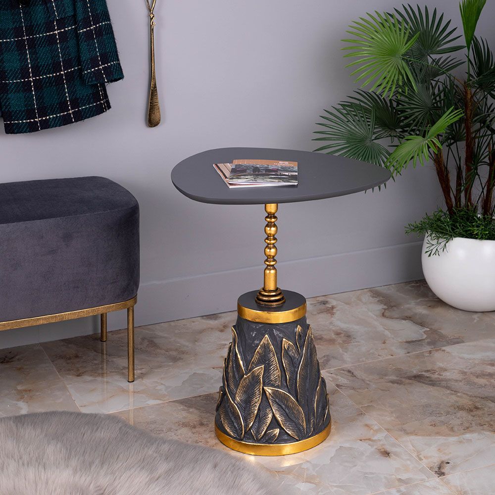 Столик декоративный Арт Leaves Gold Серый