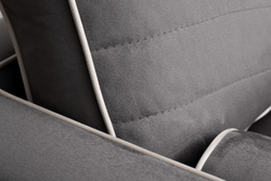 Диван трехместный Garda Decor Madrid Memory велюровый серый с кантом