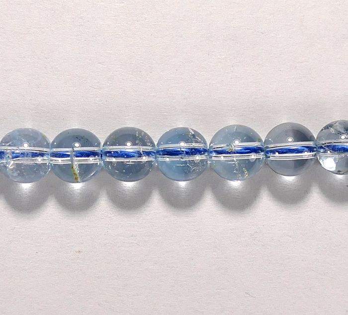 Бусина из топаза голубого термообработанного, шар гладкий 6 мм