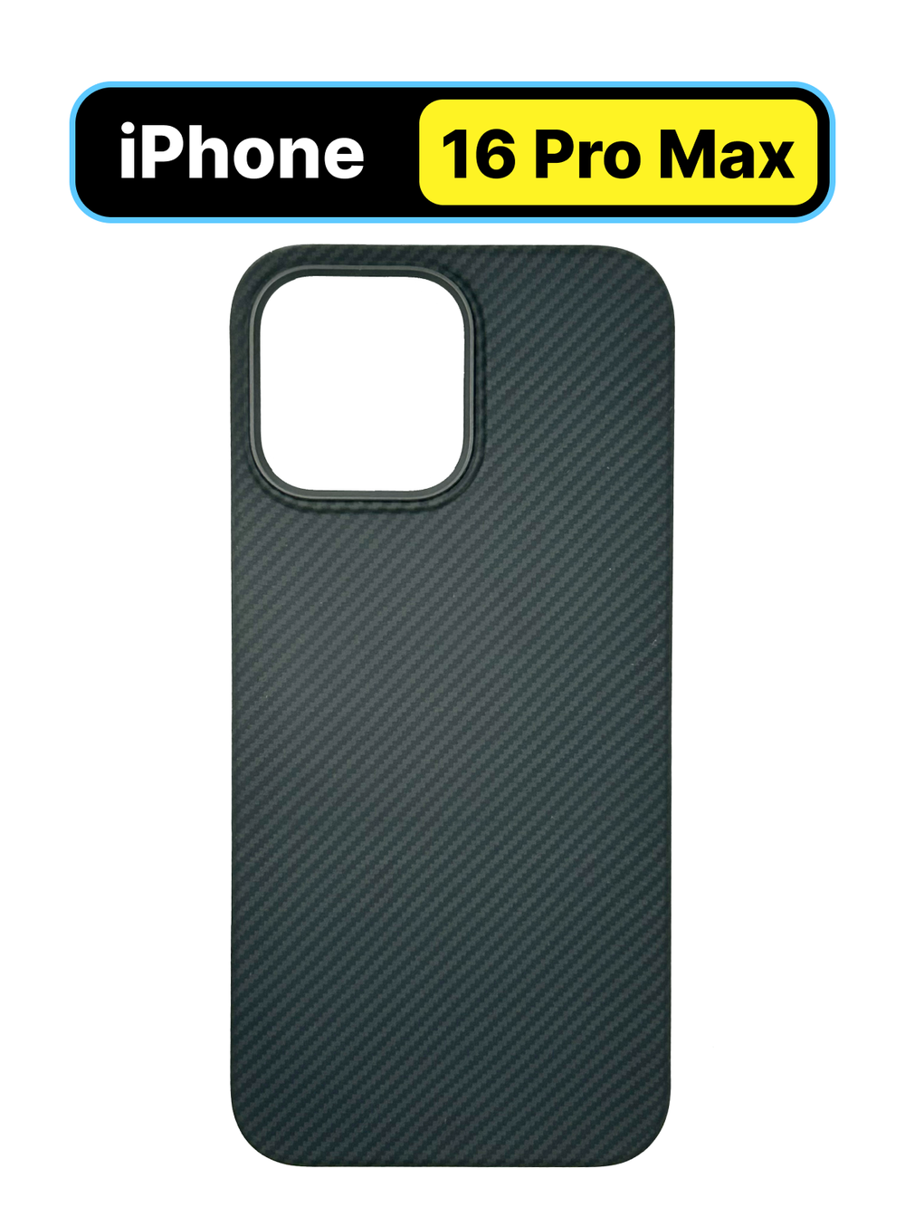 Карбоновый чехол MosSeller для iPhone 16 Pro Max, черный