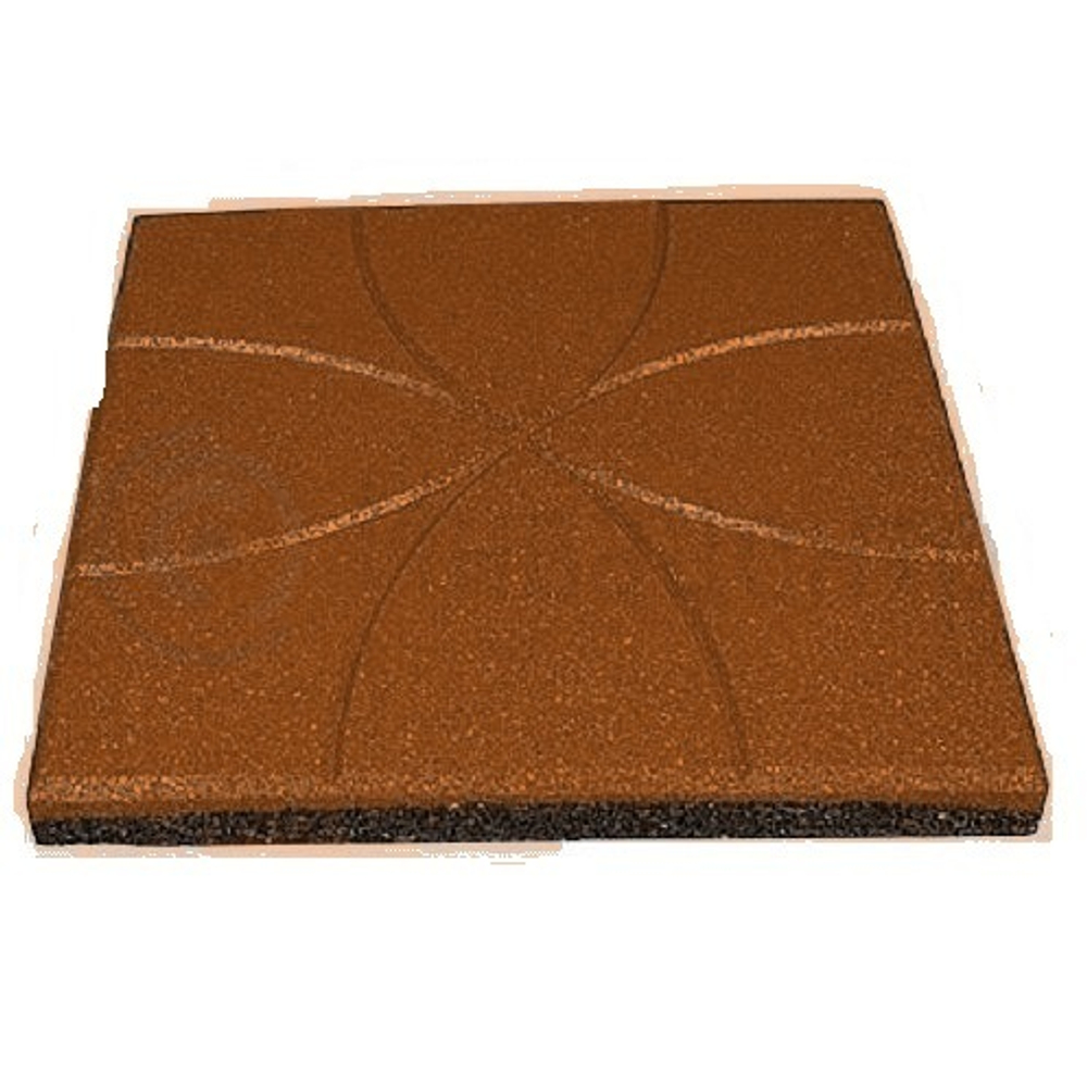 Резиновая плитка "Лотос" 35х35х4 см Коричневая