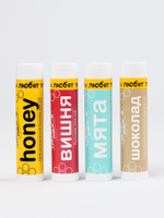 "Вишневый Набор" Натуральные бальзамы для губ с пчелиным воском 4 шт.